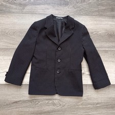 Amherst Collection Boys Pinstripe Suit Jacket Three-Button Size 8 Black