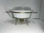 Vintage Fire King 467 1.5 Quart Casserole Dish w/Cover Lid & Candle Warmer