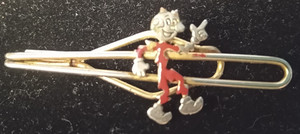 Vintage Reddy Kilowatt Gold Tone Tie Bar Clip- 2.5" 1940-50s