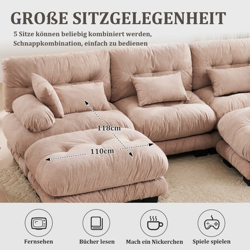 Ecksofa U-Form mit Schlaffunktion 3M-XXL Wohnlandschaft Polsterecke Wolkensofa - Bild 6 von 18
