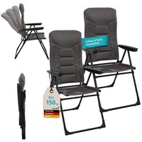 Skandika Hochlehner Kvist 2Er-Set Campingstuhl Faltbar Aluminium Klappstuhl Neu