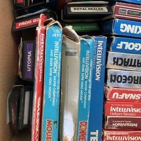 Intellivision Game Lot Auction, Games In Box Some Loose With Overlays