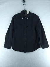 Levi's Western Teodora Metal Tip   Women's RELAXED FIT Shirt - Black Size XS