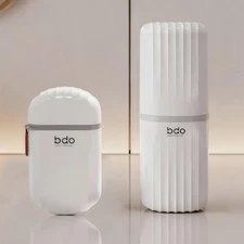 Toothbrush Travel Case & Travel Soap Holder Dish Tray Set of 2, Portable Whit...