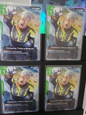 Citizens, Take a Stand! Gundam TCG GD01-105 x4 Rare NEWTYPE RISING playset