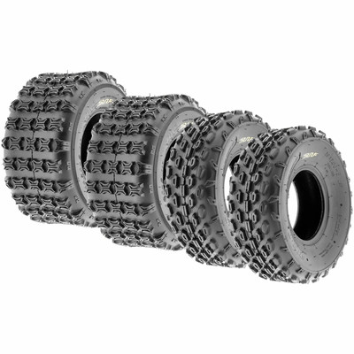 SunF ATV Tires 19x7-8 18x9.5-8 Knobby 6 PR A015&A018 - BUNDLE