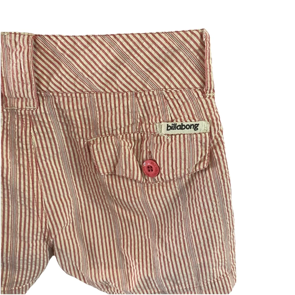 Rojo y Blanco Talla 9 Rayas Billabong Seersucker Pantalones Cortos Patinadora Niña Grunge Y2K Foto 4 de 4