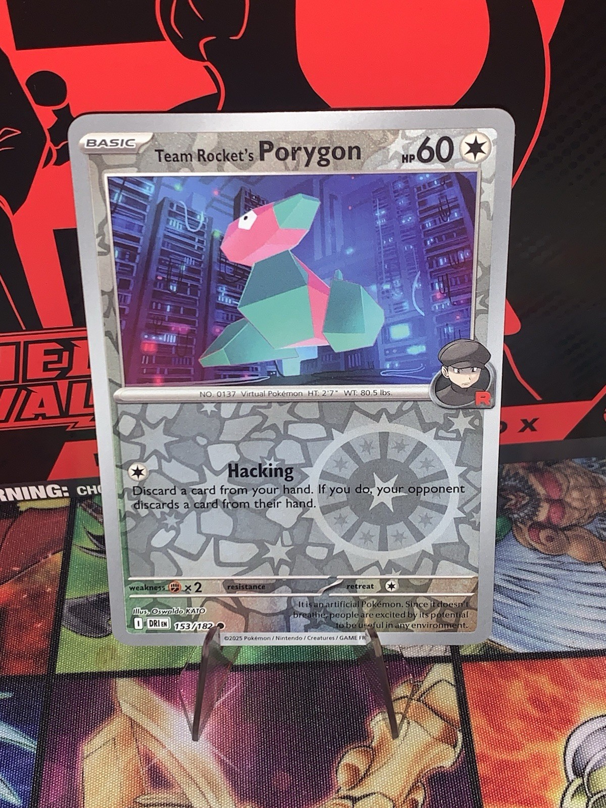 Team Rocket's Porygon 153/182 Sv10: Destined Rivals Reverse Holo