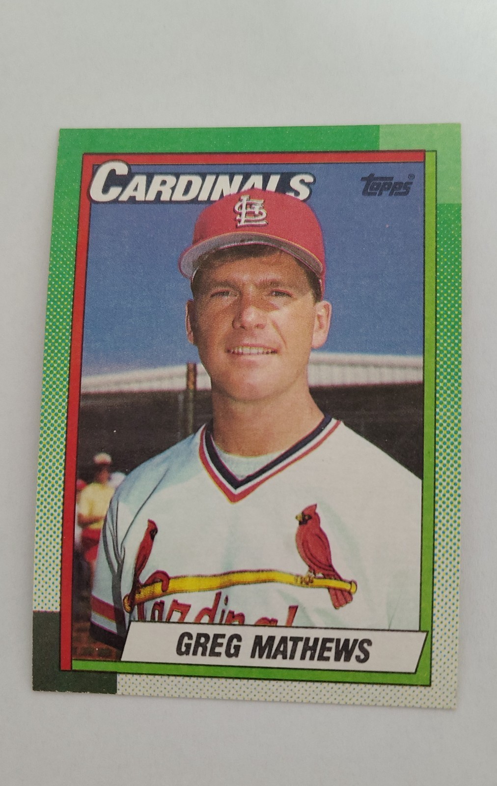 1990 Topps - Greg Mathews #209 Blank Back St Louis Cardinals Pitcher 