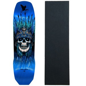 Powell Peralta Skateboard Deck Andy Anderson Heron Skull Blue Foil 8.45" x 31.8