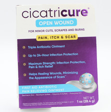 Cicatricure Open Wound Pain, Itch  Scar Pain Relieving Ointment 1 oz Exp 03/28