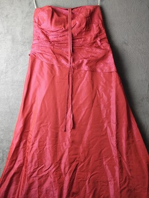 SWING Abendkleid Damen Kleid Gr. DE 42 Rot Elegant Mit Leichter Schleppe