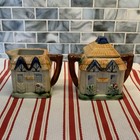 Vintage Hand-Painted Japan Cottage House Ceramic Creamer & Lidded Sugar Set — photo 1