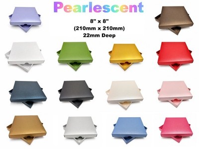Premium Perlmutt 8'' x 8'' Geschenkboxen für Grußkarten & Hochzeitseinladungen