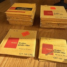 Lot Of 38 Kodak Wratten & Compensating Gelaton Filter 3 In (7.6 cm), 2 In (50cm)