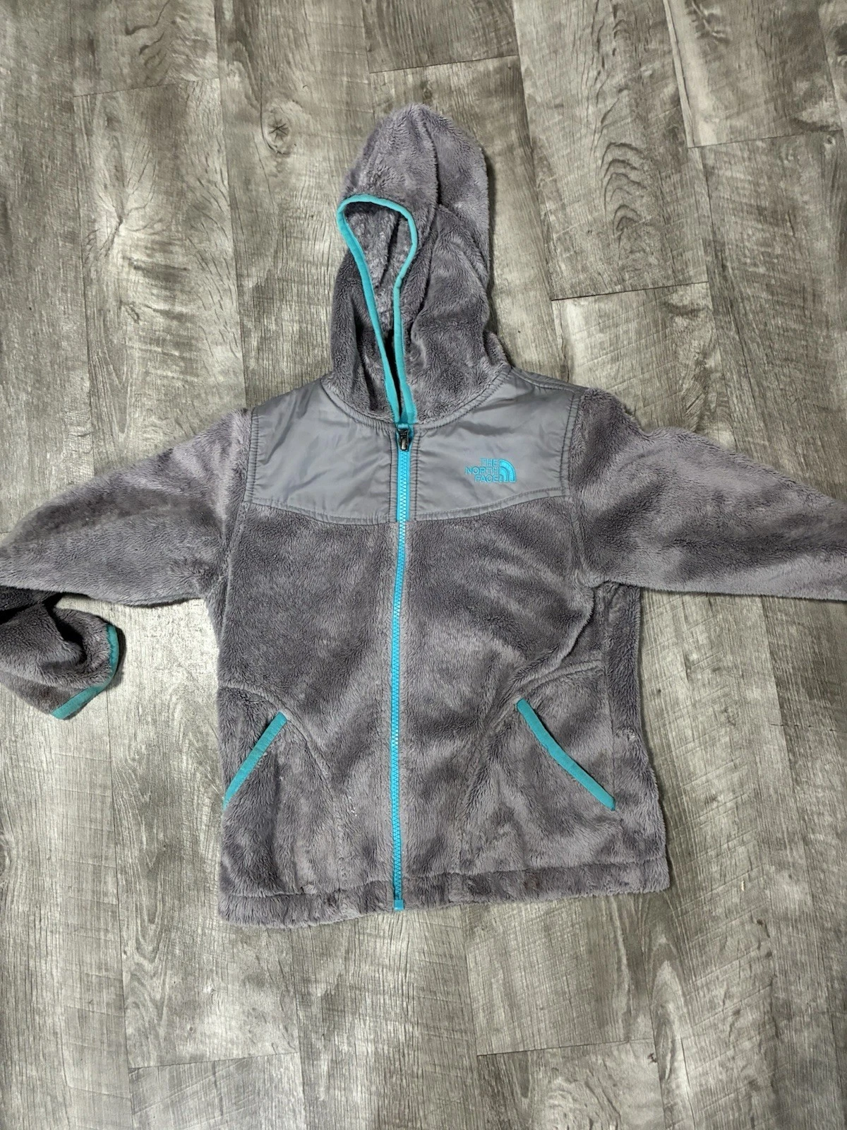 The North Face Girls Grey Fleece Jacket Size S 7/8