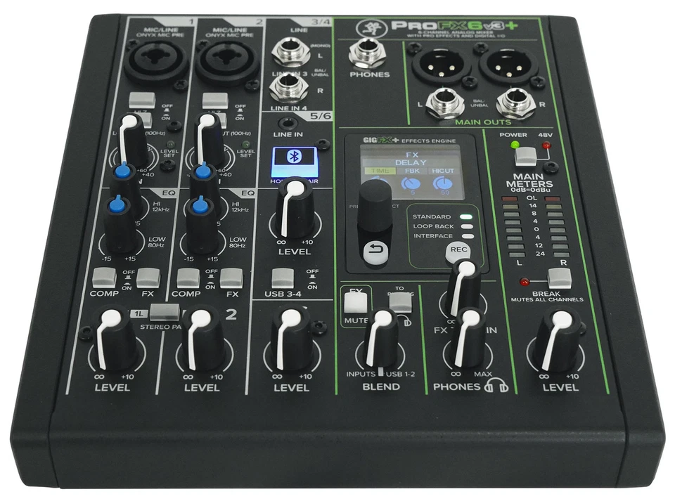 Mackie ProFX6v3+ 6-Channel Analog Mixer w/Enhanced FX/USB Recording/Bluetooth - Image 2 of 4