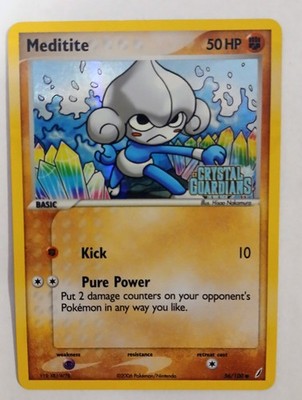 Meditite 56/100 Pokemon EX Crystal Guardians 2006 Reverse Holo Stamped - LP