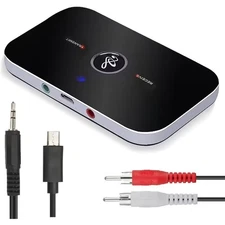 Bluetooth 5.0 Transmitter Receiver 2 IN 1 Wireless Audio 3.5mm Jack Aux Adapter