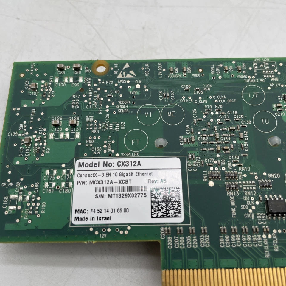 Mellanox MCX312A-XCBT CX312A ConnectX-3 EN 10GbE Dual-Port SFP+ NIC PCIe 3.0 LP - Image 3 of 4