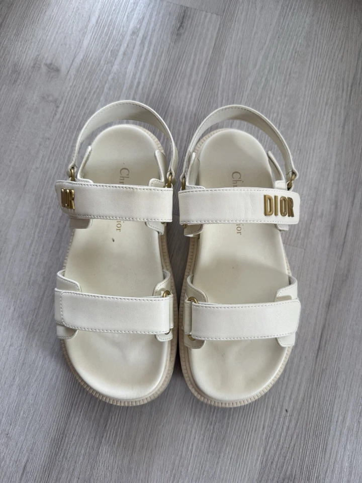 Сандалии Dior из овчины Dioract 10 мм 40 ЕС/9,5 США цвет белый - Изображение 3 из 4