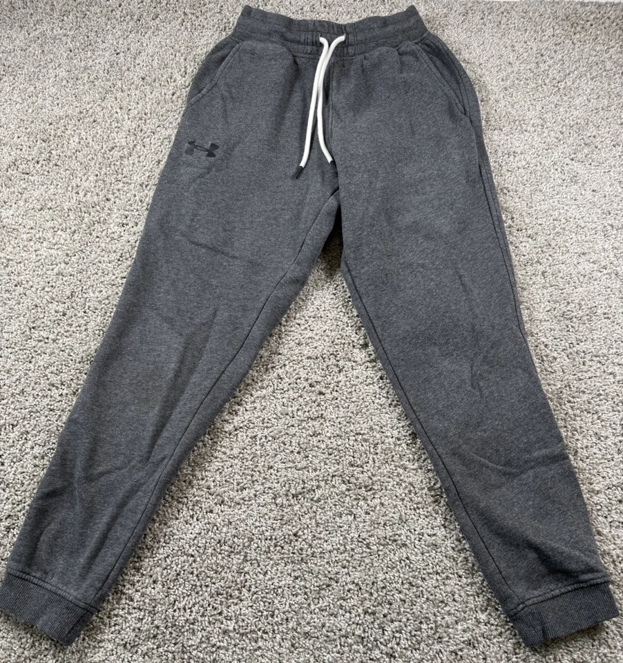 Pantalón de chándal suelto Under Armour Cold Gear con cordón gris para hombre pequeño Foto 2 de 4