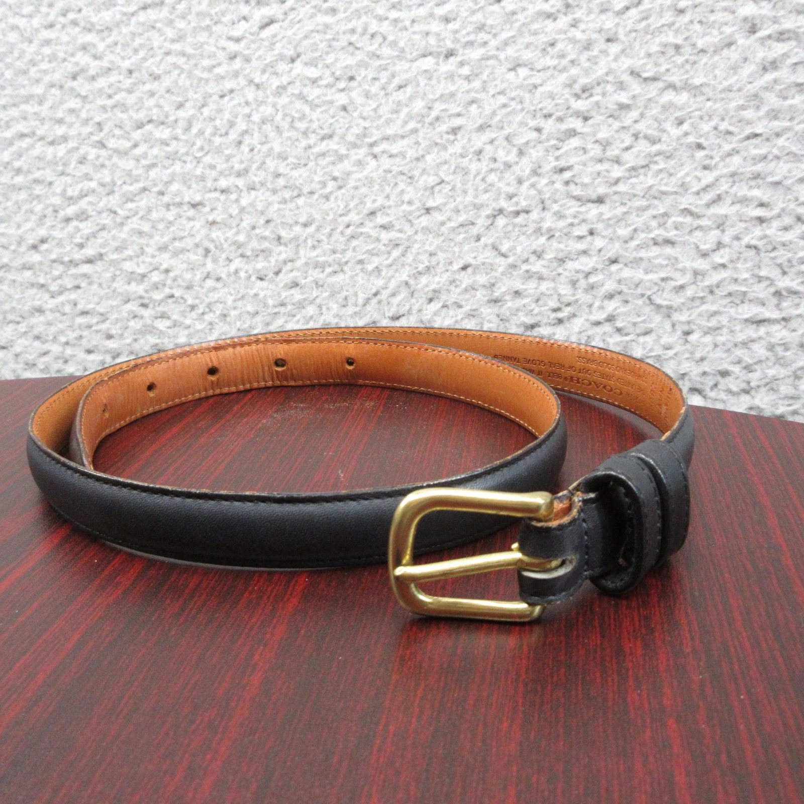 Cintura Coach vintage donna pelle media fibbia ottone massiccio USA guanto conciato anni 90