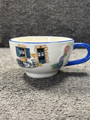 Seltene Efya Tasse - Fayence - Landhaus / Blumenmuster Tasse