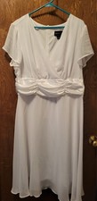 Beautiful White Empire Waist Dress 18W
