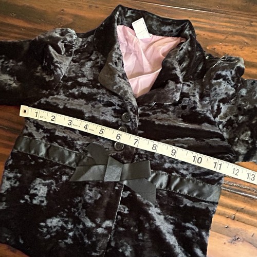 Baby GAP Girls Size 2 Black Crushed Velvet Two Piece Skirt & Jacket Outfit - Picture 11 of 20