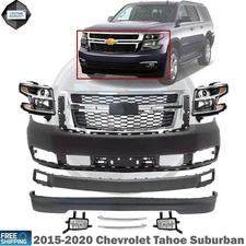 Front Bumper Cover & Headlight Assembly For 2015-2020 Chevrolet Tahoe / Suburban