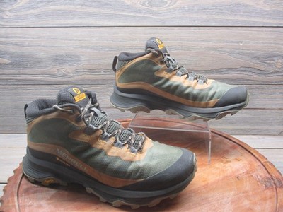 Merrell Moab Speed Mid GTX Hiking Boots Mens Size 7.5 Green Waterproof Vibram