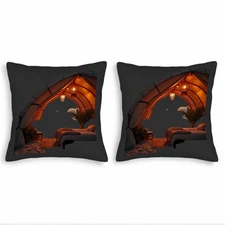 Set of 2 18x18in Throw Pillow Covers - Cozy Tent-Inspired Design 