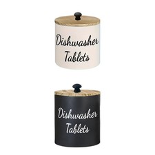 Dishwasher Pod Container Laundry Detergents Pods Case Portable with Lid Wood