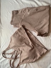 MP Women's Taupe Activewear Bra  Leggings Set XS Athletic Comfort