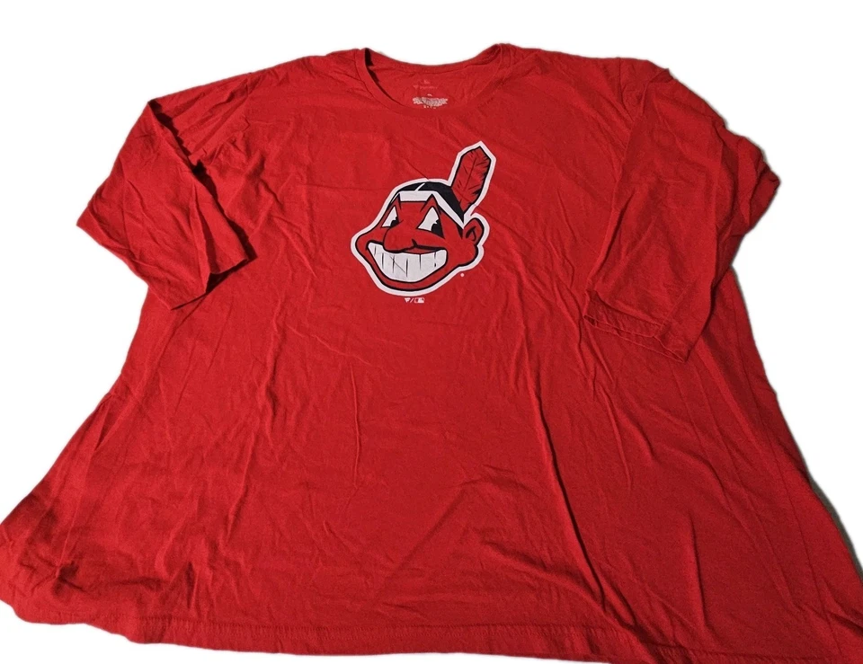 Chief Wahoo Cleveland Indians 4XL Red Shirt Guardians - Image 3 of 4