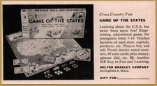 1955 Milton Bradley co Game of the States Print Ad 