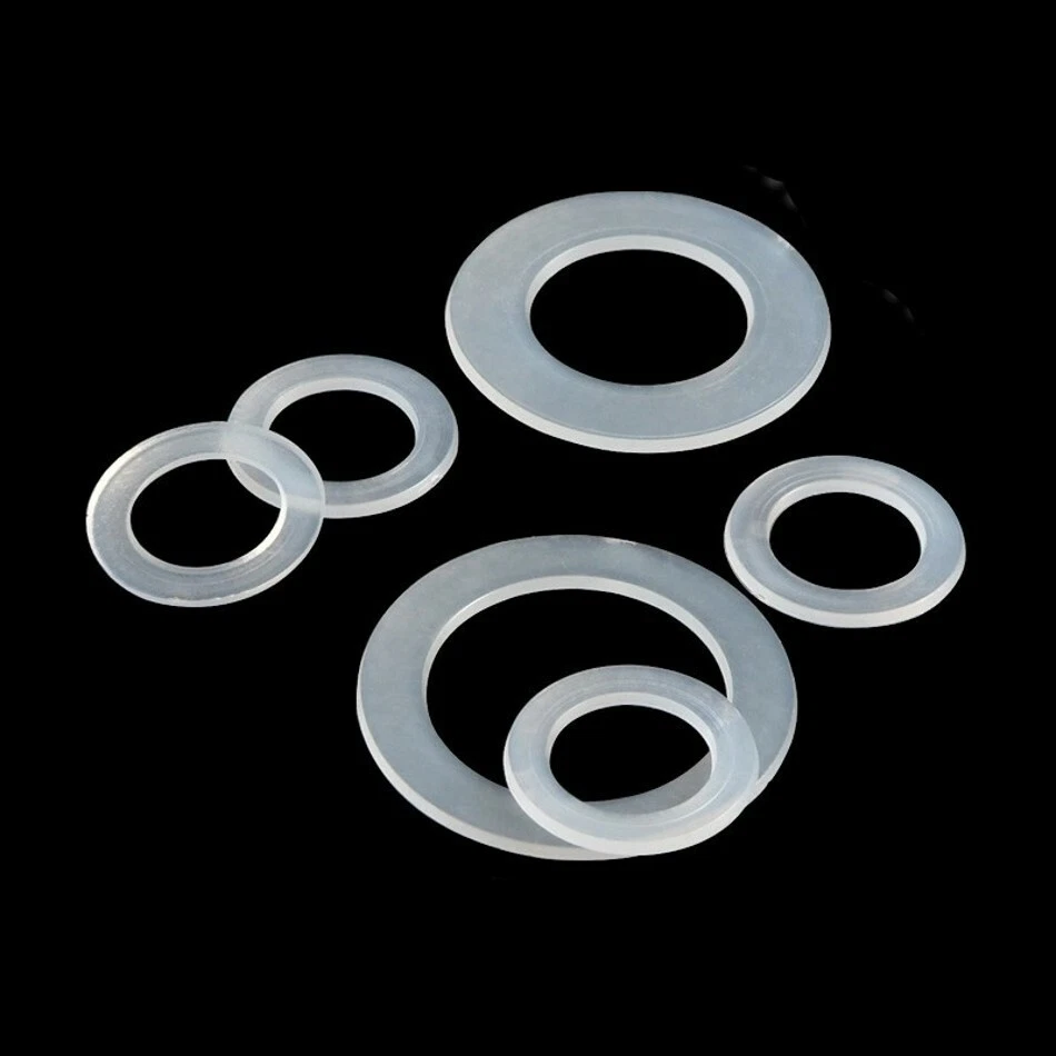 White Silicone High Temp Pad Flat Washer O Ring Rubber Seal
