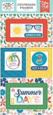 Echo Park~ENDLESS SUMMER ~chipboard frames set~Really nice! Quick Ship!!