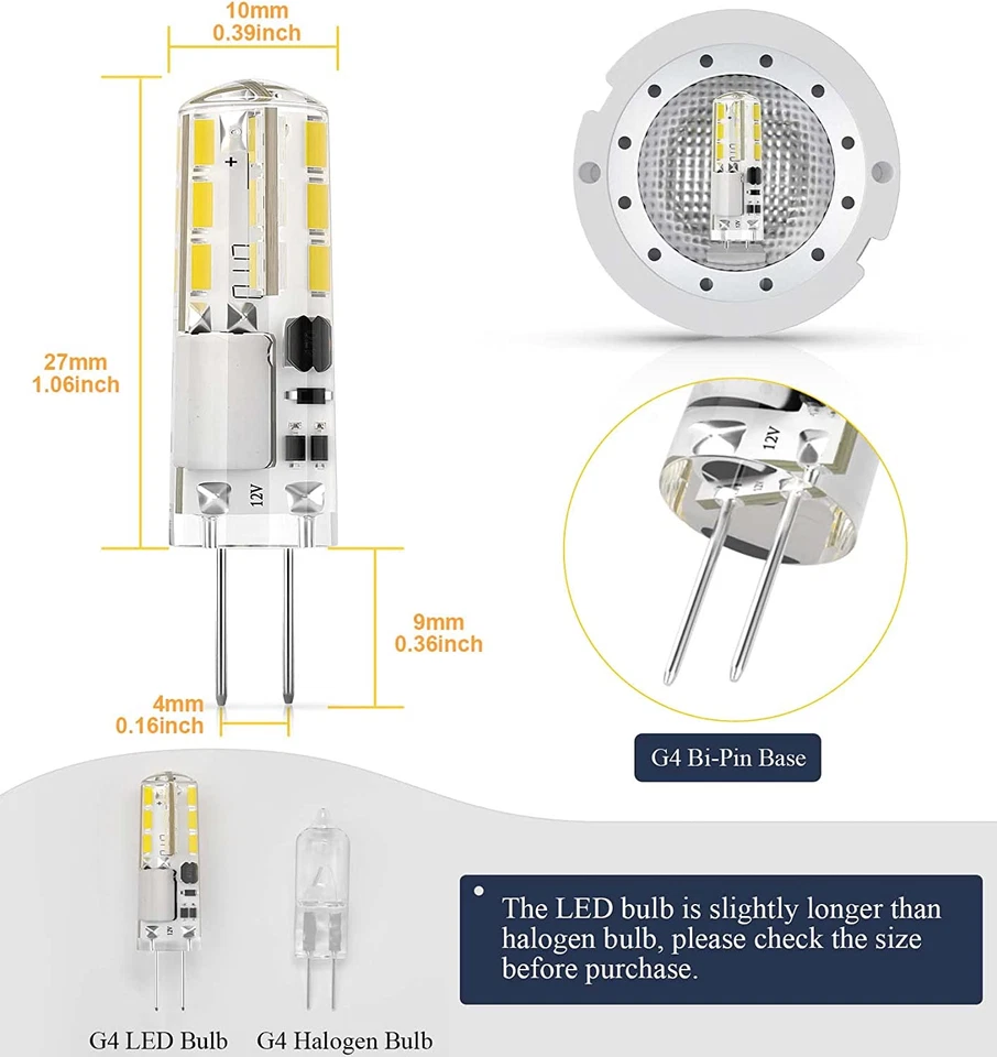 G4 LED Bulbs for Efficient 10W Halogen Bulb Replacement, JC Type G4 Bi-Pin, 12V - Image 2 of 4