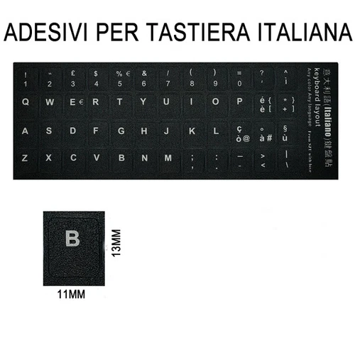 Adesivi Lettere Per Tastiera Da Italiana Notebook Neri Pc Computer Stickers lb