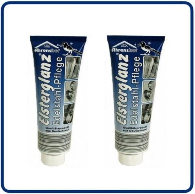 2x  150 ml Elsterglanz Edelstahl Pflege Poliermittel Politur