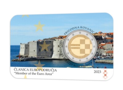 NEW CROATIA BU 2 EURO 2023 First 2 Euro in Official Coin Card
