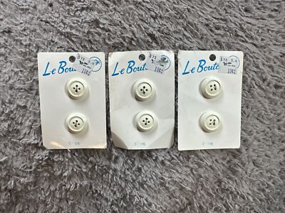 Lot De 6 Boutons Vintage Roses Crème - Bonbons Pied 1,9 Cm - Réf 985 - Occasion
