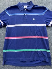 Brooks Brothers Shirt Men's Medium Blue Striped 1818 Polo Short Sleeve Pullover