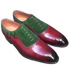 New Men's Two Tone Oxford Shoes Brogue Toe Genuine Leather Fashion Dress Shoes