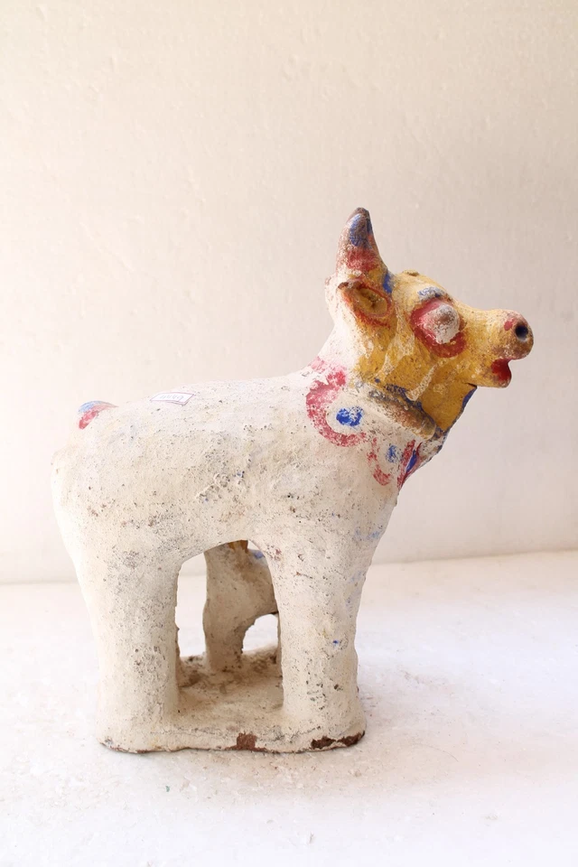 ANTIGUA RARA ARCILLA TERRACOTA ANIMAL RELIGIOSO VACA FIGURA JUGUETE CERÁMICA NH4449 Foto 4 de 4