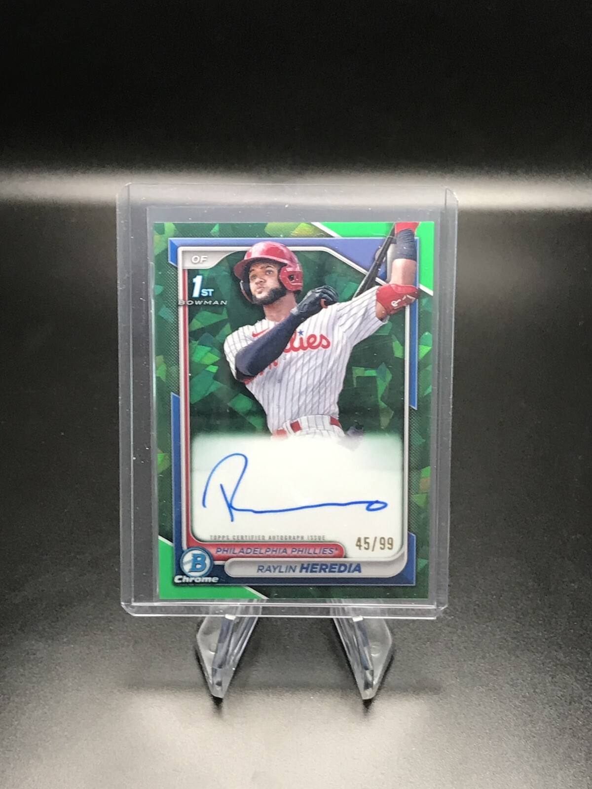 2024 Bowman Sapphire Green Refractor Auto Raylin Heredia /99 BSPA-RH Phillies