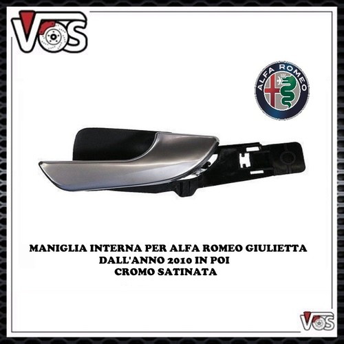 Maniglia Interna Auto Anteriore Sinistra Per Alfa Romeo Giulietta | Cromata Nera OEM 156092167