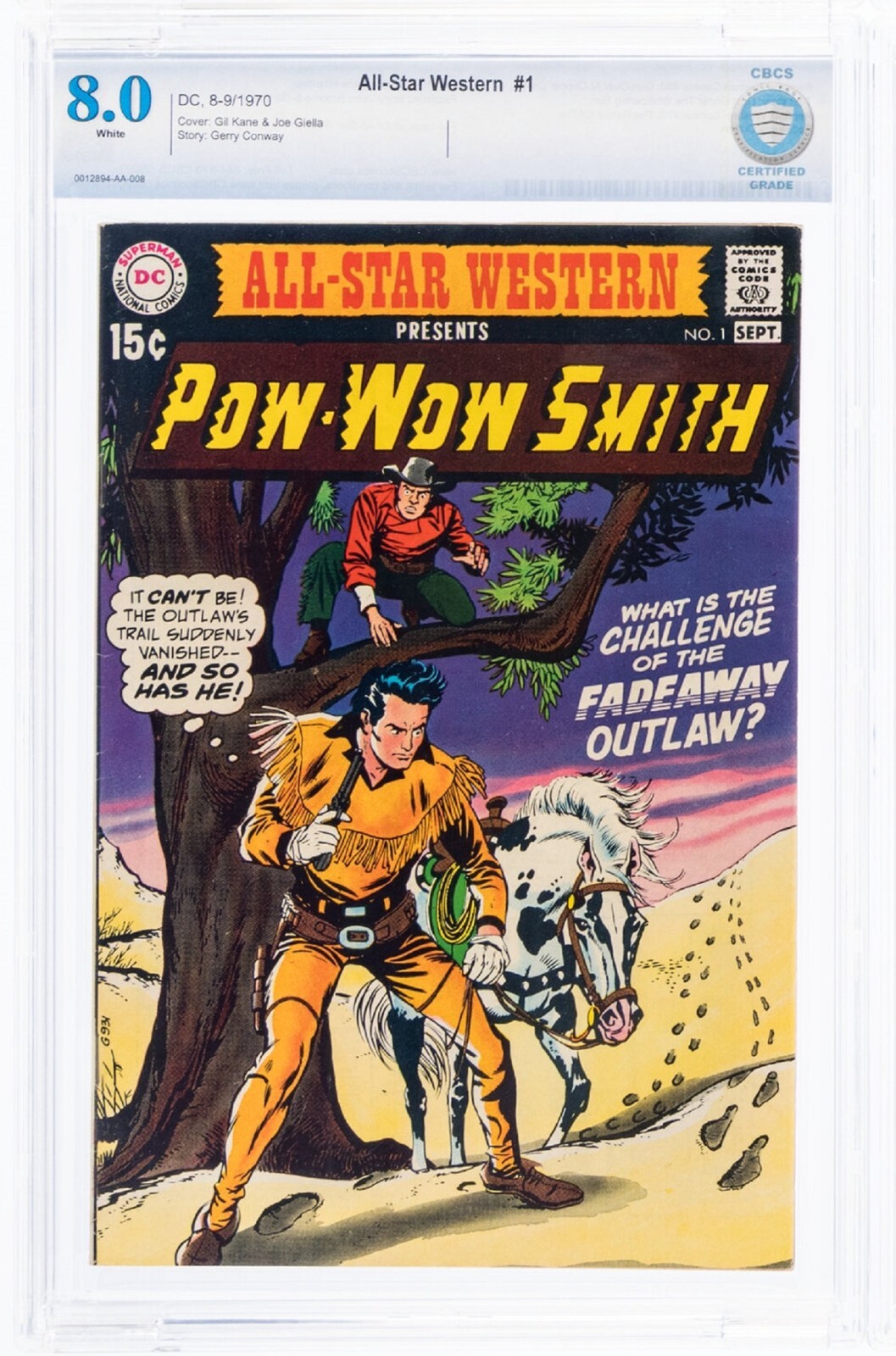 🔥 All Star Western #1 Pow Wow Smith CBCS 8.0 White Pages Bronze Age 1970 cgc